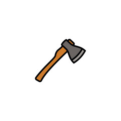 Original vector illustration. The contour icon of a hiking hatchet.