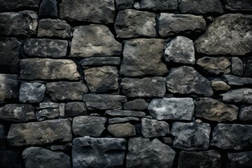 Abstract black brick wall texture on dark background for graphic design and creative projects