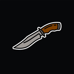 Original vector illustration. Contour icon of a camping knife.