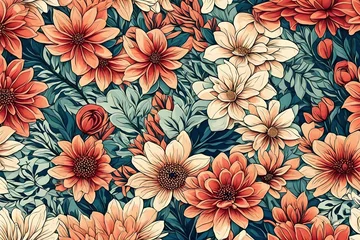 Zelfklevend Fotobehang seamless floral background © zooriii arts