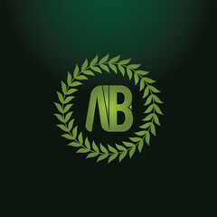 Letters A B, A&B joint logo icon with business card vector template