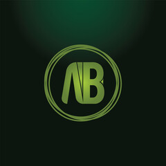 Letters A B, A&B joint logo icon with business card vector template