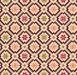 seamless geometric allover vector pattern on brown background