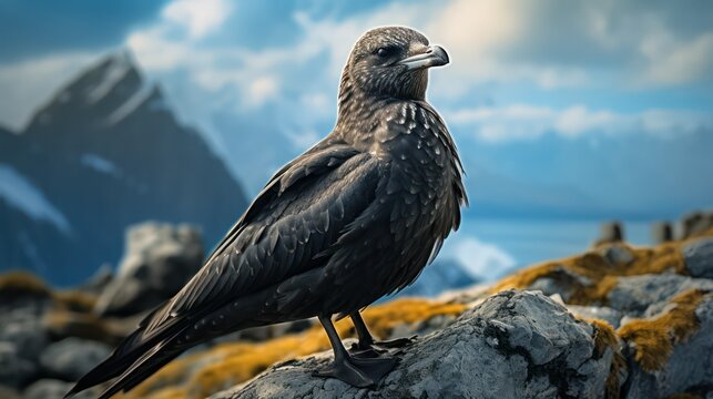 Great skua in the mountains