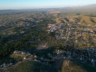 Fototapeta premium aerial sunset view of todos santos mexico baja california sur from mirador viewpoint lookout