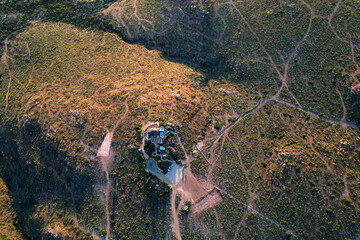 Obraz premium aerial sunset view of todos santos mexico baja california sur from mirador viewpoint lookout