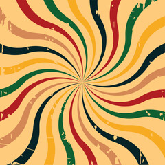 Retro background with curved, rays or stripes in the center. Rotating, spiral stripes.Vector illustration