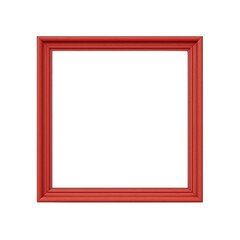 Fototapeta premium Square Red Photo Frame Isolated Transparent, Generative AI
