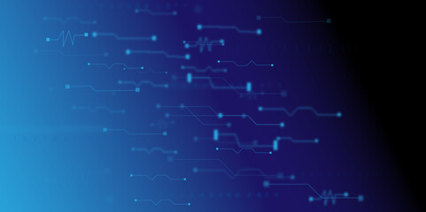 Vectors 2d illustration Abstract futuristic electronic circuit technology background.