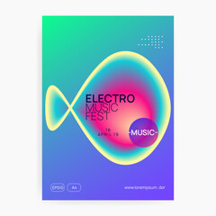 Trance Poster. Jazz Effect For Brochure. Geometric Background For Magazine Concept. Neon And Concert Vector. Cool House Banner. Pink And Blue Trance Poster