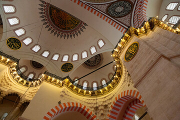 Interior of a mosque in the city of Istanbul