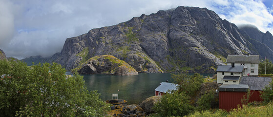 Fishing village Nusfjord on Lofoten in Nordland county, Norway, Europe
