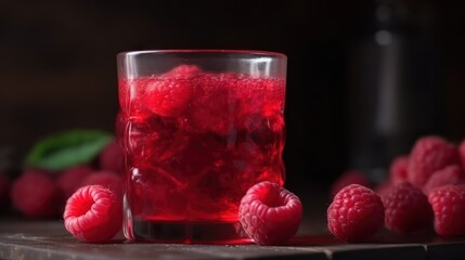raspberries juice background
