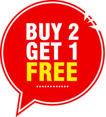 Buy two get one free tag label, buy 2 get 1 free banner