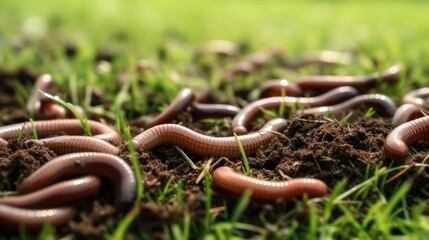 earthworms on wet soil