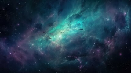 Universe galaxy in blue and purple tones  - obrazy, fototapety, plakaty