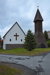 Fototapeta na wymiar Church Sjomannskirka in Narvik in Nordland county, Norway, Europe 