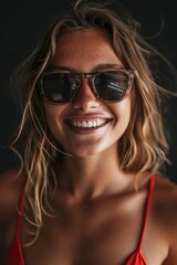 Fototapeta premium Elegant sunglasses in a chic portrait
