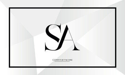 SA or AS Alphabet letters logo monogram