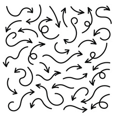 Hand drawn line arrow set