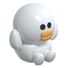 a white duck toy with no background in a multiple angle , no background toy.
