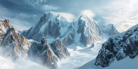 Poster impressive and spectacular winter mountain landscape © CROCOTHERY