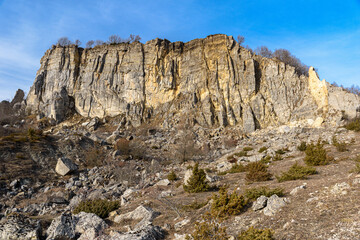 Mountain Sasso Simone in the Apennines at the boundary of Tuscany, Emilia Romagna and Marche regions, during the winter