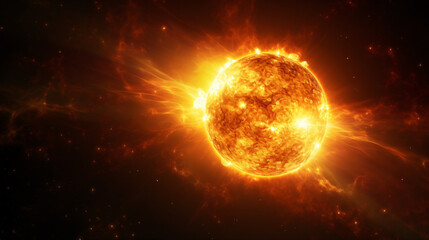 Realistic 3d illustration of Sun