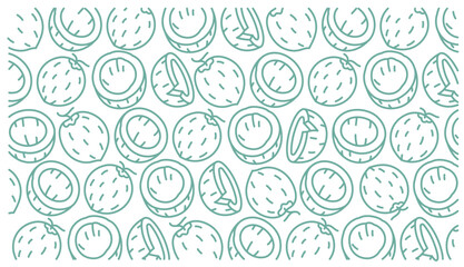 Coconut line background pattern. Editable outline stroke. Vector line.