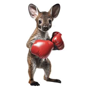 a kangaroo wearing boxing gloves