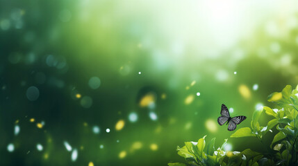 Obraz na płótnie Canvas Nature of Butterfly on beautiful Greenery bokeh back