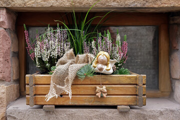 Flowers with angel decoration
