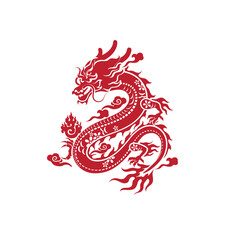 eaten dragon icon flat classical design.