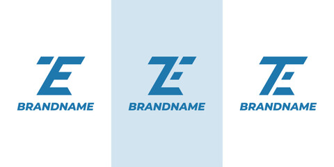 Modern Letter TE or ZE Monogram Logo, suitable for business with TE, ET, ZE, or EZ initials