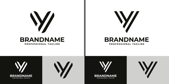 Modern Letter VY Monogram Logo Set, suitable for business with VY or YV initials