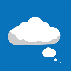 white Blank Cloud icon isolated on background. Modern simple flat sign. Trendy nature vector symbol for website design, web button, mobile app. Logo illustration
