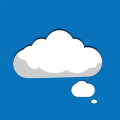 white Blank Cloud icon isolated on background. Modern simple flat sign. Trendy nature vector symbol for website design, web button, mobile app. Logo illustration