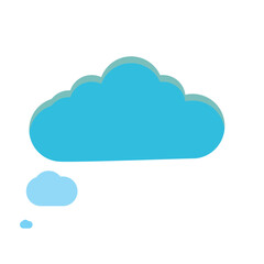 Blue Blank Cloud icon isolated on background. Modern simple flat sign. Trendy nature vector symbol for website design, web button, mobile app. Logo illustration