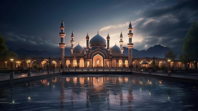 mosque at night