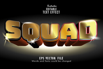Editable squad text effect