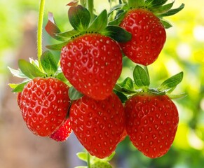 Strawberries on the plants 