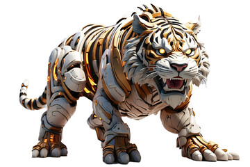 illustration 3d army tiger character rendering, video game, transparent background.ai generative image