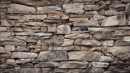 A close image of the rough texture of the stone wall