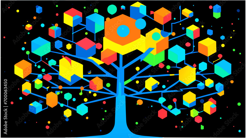 Poster hierarchical tree structures vektor icon illustation