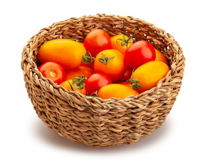 tomato mix basket path isolated on white