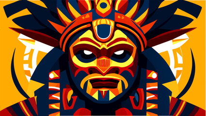 African tribal masks vektor icon illustation