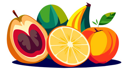 Naklejka premium Vectorized fruit illustrations vektor icon illustation