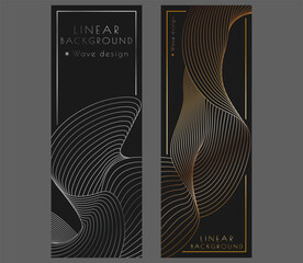 Linear composition. Abstract gold and silver lines template for cover, banner, poster. The idea of luxury interior design, decorations and creative ideas