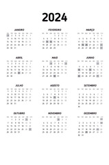 Calendário de Bolso 2024 - PT	