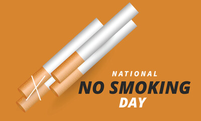 National No Smoking Day. background, banner, card, poster, template. Vector illustration.